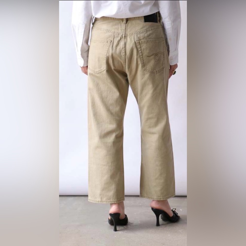 R13 Women's Straight Leg Jeans in Khaki - Picture 2 of 14